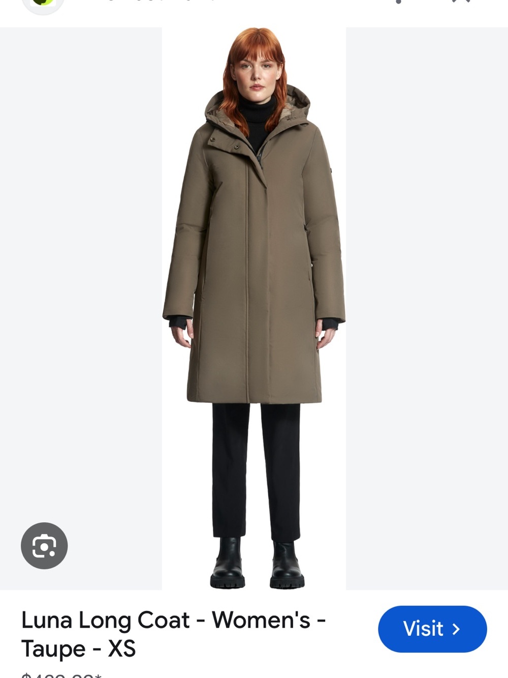 NWT OOKPIK LUNA Women’s Taupe Long Puffer Coat with Hood